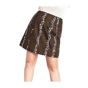 City Chic Refinity Mini Skirt Boab Print Brown Limited Edition Size 14 New